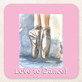 Posavasos Cuadrado De Papel Love to Dance Ballet Paper Coasters