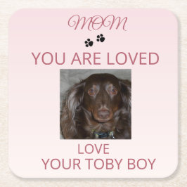 Posavasos Cuadrado De Papel Loved Pet Photo Mom Keepsake