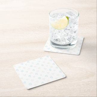 Posavasos Cuadrado De Papel Lovely hearts pattern - Shower Curtain - Large