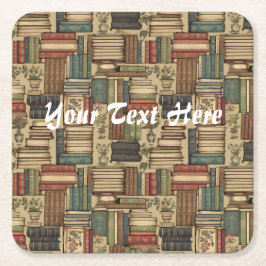 Posavasos Cuadrado De Papel Lover de libros