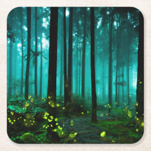 Posavasos Cuadrado De Papel Luciérnaga