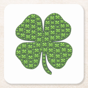 Posavasos Cuadrado De Papel Lucky Irish Clover
