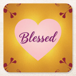 Posavasos Cuadrado De Papel Lujoso juego de montaña rusa con oro púrpura rosa