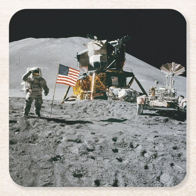 Posavasos Cuadrado De Papel Luna (Anverso)