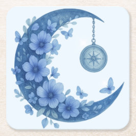 Posavasos Cuadrado De Papel Luna Crescent mística