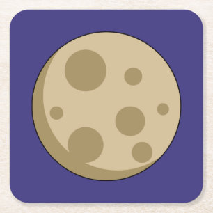 Posavasos Cuadrado De Papel Luna llena