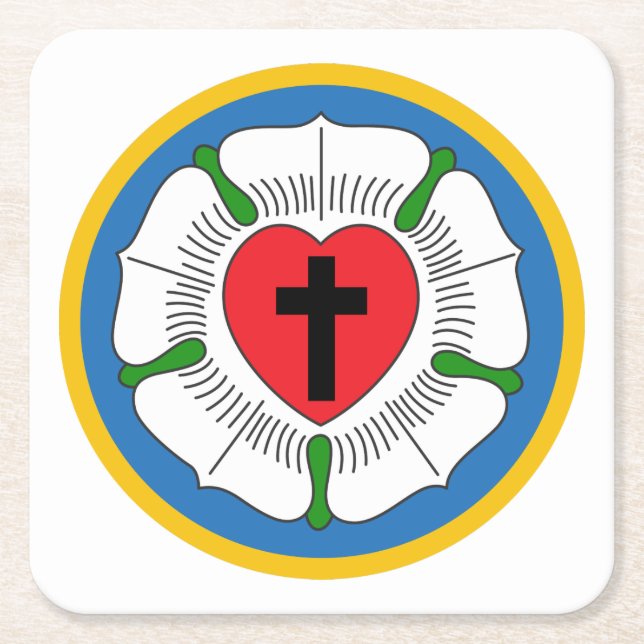 Posavasos Cuadrado De Papel Luthers Rosa (Anverso)