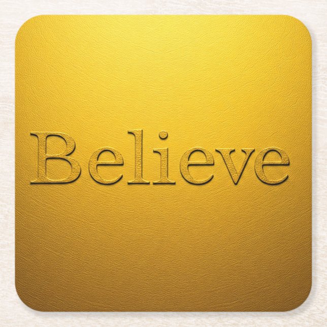 Posavasos Cuadrado De Papel Luxe Gold Believe Coaster Set (Anverso)