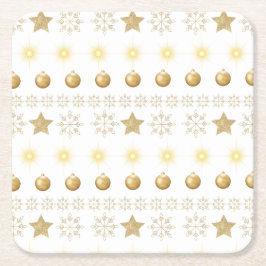 Posavasos Cuadrado De Papel Luxury Gold and White Luxury Festive