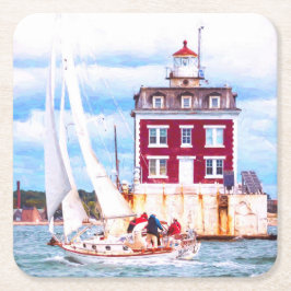 Posavasos Cuadrado De Papel Luz de borde de paso