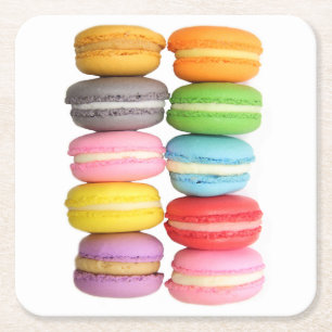 Posavasos Cuadrado De Papel Macarons Paper Coasters