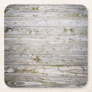 Posavasos Cuadrado De Papel Madera vieja del muelle