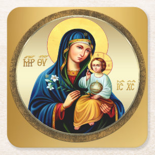 Posavasos Cuadrado De Papel Madre de Dios, virgen María