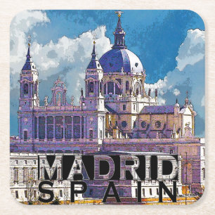 Posavasos Cuadrado De Papel Madrid