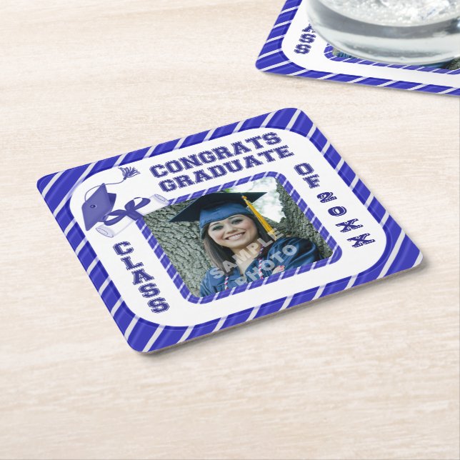 Posavasos Cuadrado De Papel Maestrías de Fiesta de la Escuela de Graduación Az (En perspectiva)