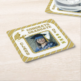 Posavasos Cuadrado De Papel Maestrías de Fiesta de la Escuela de Graduados de 