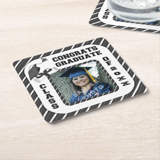 Posavasos Cuadrado De Papel Maestrías de Fiesta de la Escuela de Graduados Neg (En perspectiva)