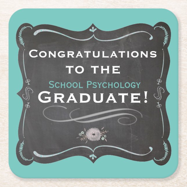 Posavasos Cuadrado De Papel Maestrías de posgrado en psicología escolar (Anverso)