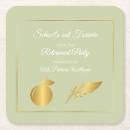 Posavasos Cuadrado De Papel Maestros elegantes Fiesta de Jubilación Pastel de 