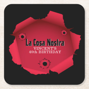 Posavasos Cuadrado De Papel Mafia temática