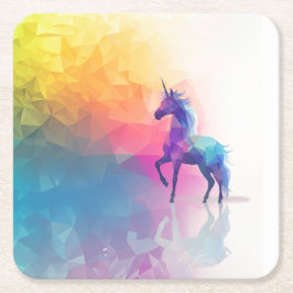 Posavasos Cuadrado De Papel Magia de Unicornio