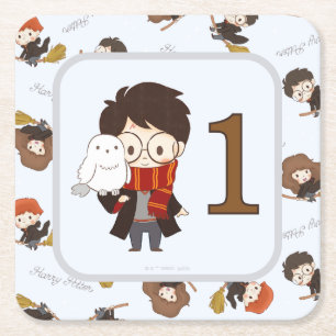 Posavasos Cuadrado De Papel Magical HARRY POTTER™ y Hogwarts Cumpleaños