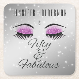 Posavasos Cuadrado De Papel Magnífica escayola de papel de 50 Black Hot Pink G