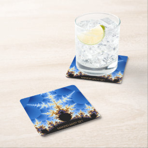 Posavasos Cuadrado De Papel Magnífico Fractal de Mandelbrot