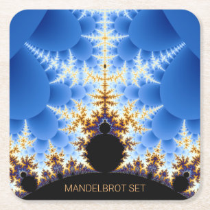 Posavasos Cuadrado De Papel Magnífico Mandelbrot Fractal