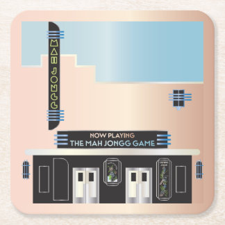 Posavasos Cuadrado De Papel Mah Jongg Deco Theatre Coasters