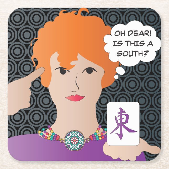 Posavasos Cuadrado De Papel Mah Jongg Sayings Winds Coaster (Anverso)