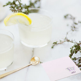 Posavasos Cuadrado De Papel Mahjong Tiles Monogram Lavender