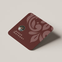 Mahogany Red Classic Minimal Damask Photo Boda