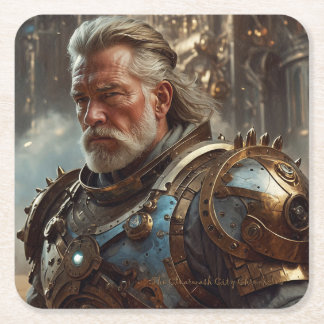 Posavasos Cuadrado De Papel Majestic Regal Steampunk King Paper Coaster