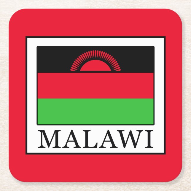 Posavasos Cuadrado De Papel Malawi (Anverso)