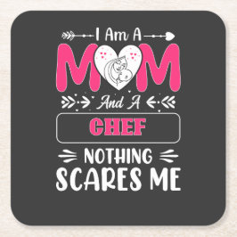 Posavasos Cuadrado De Papel Mamá Y Un Chef Nada Me Da Miedo, Famosa Chef Mom