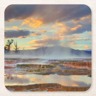 Posavasos Cuadrado De Papel Mammoth Hot Springs