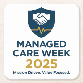 Posavasos Cuadrado De Papel Managed Care Week 2025 - Paper Coasters
