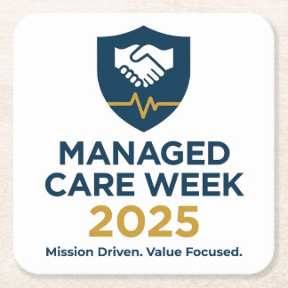 Posavasos Cuadrado De Papel Managed Care Week 2025 - Paper Coasters