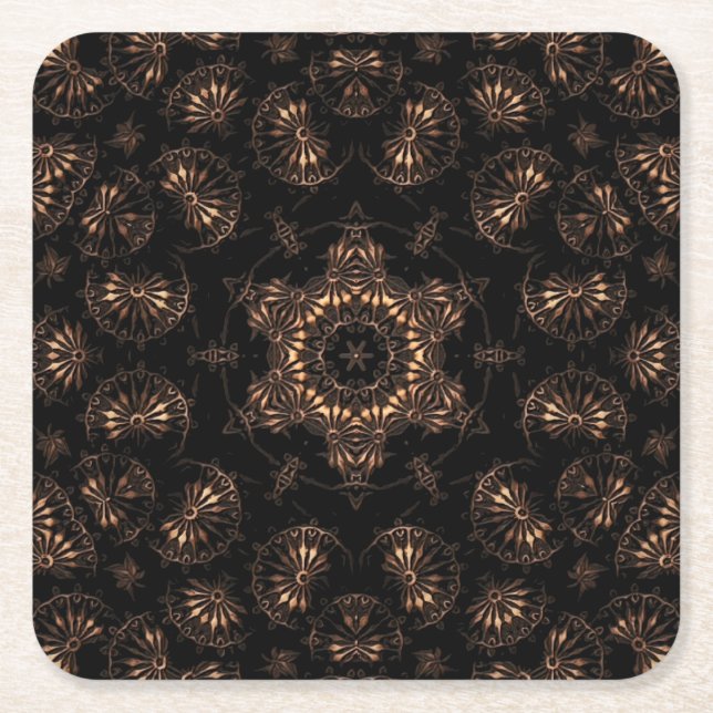 Posavasos Cuadrado De Papel Mandala de la Edad de Bronce (Anverso)