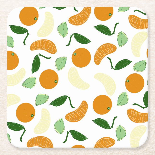 Posavasos Cuadrado De Papel Mandarin Citrus (Anverso)