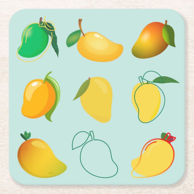 Posavasos Cuadrado De Papel Mango Fresh (Anverso)