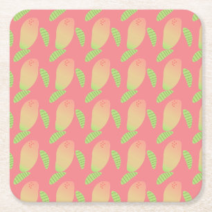 Posavasos Cuadrado De Papel Mango Tropical Fruta Verde Naranja