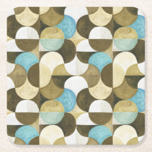 Posavasos Cuadrado De Papel Mano de acuarela abstracta dibujada