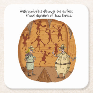 Posavasos Cuadrado De Papel Manos de jazz de Cave Man