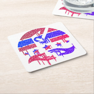 Posavasos Cuadrado De Papel Manos de unidad