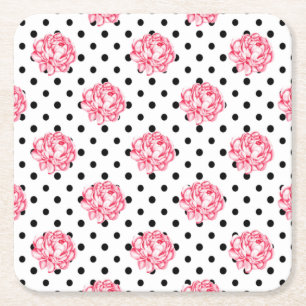 Posavasos Cuadrado De Papel Manta de Tapiz Floral
