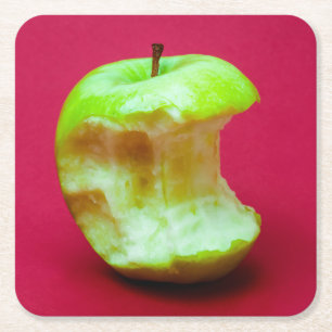 Posavasos Cuadrado De Papel Manzana verde
