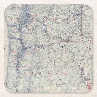 Posavasos Cuadrado De Papel Mapa auto de los rastros del funcionario 1925 de