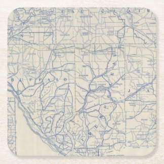 Posavasos Cuadrado De Papel Mapa de camino de la bicicleta de Wisconsin 6